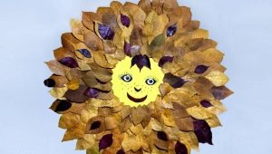 Crafts Sun from leaves