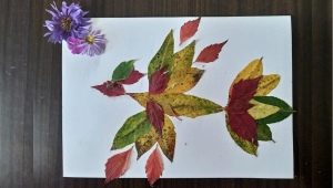 Crafts Firebird from leaves