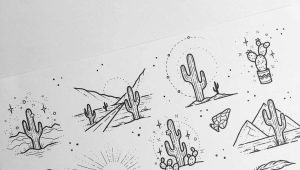 Drawings for a sketchbook in the style of minimalism