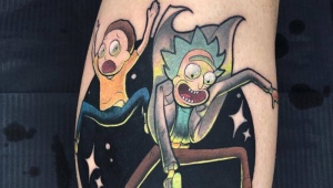 Tattoo Rick and Morty: features and sketches