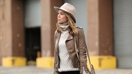 Leather biker jacket for women