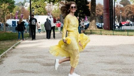 Skirt with sneakers