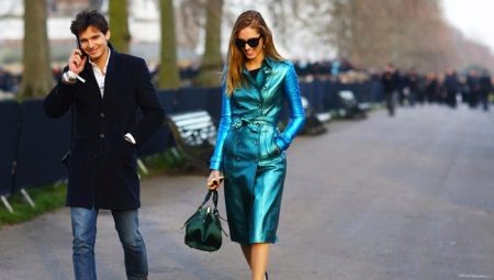 Women's leather raincoat