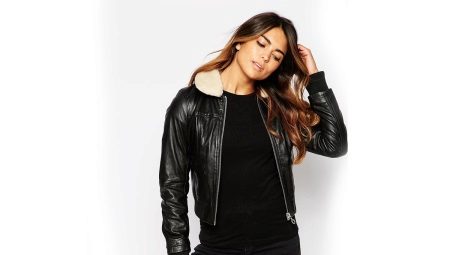 Leather bomber