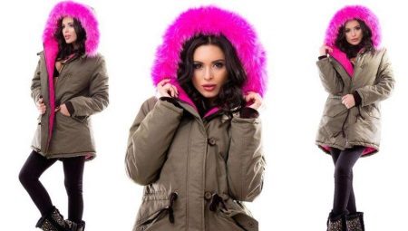 Parka with pink fur