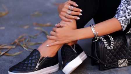 Black slip-on sneakers