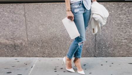 White high heels