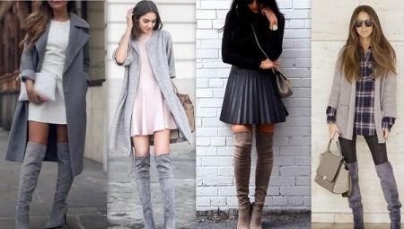 Gray suede boots
