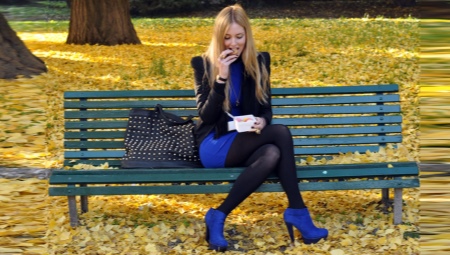 Blue ankle boots