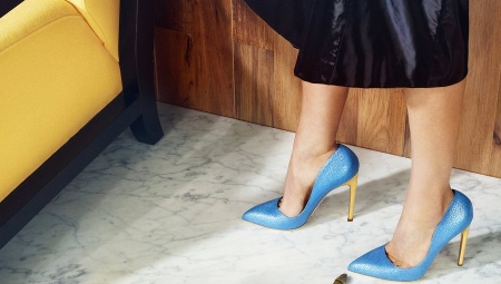 Blue high heels