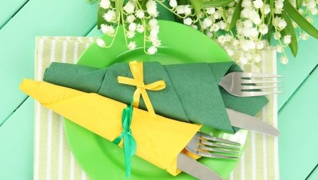We fold paper napkins for the festive table
