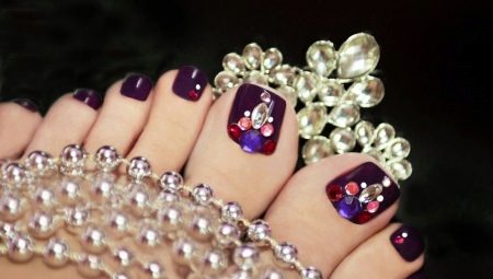 Rhinestone Pedicure on Big Toes - Design Options