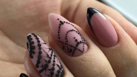 Black French manicure with a pattern: techniques and trends of the season