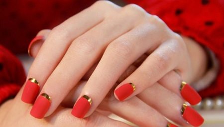 Interesting ideas of red matte manicure