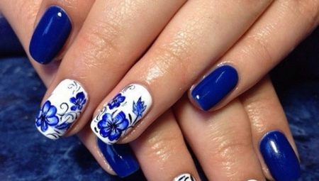 How to make a Gzhel manicure?