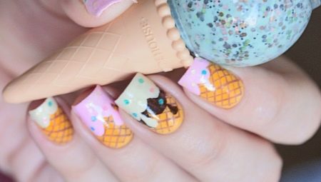 Creative manicure with ice cream: design and techniques