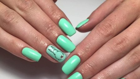Mint manicure: options and decor ideas