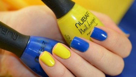 Blue and yellow manicure options