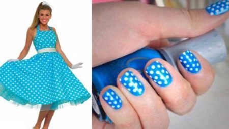 We select a manicure for a blue dress