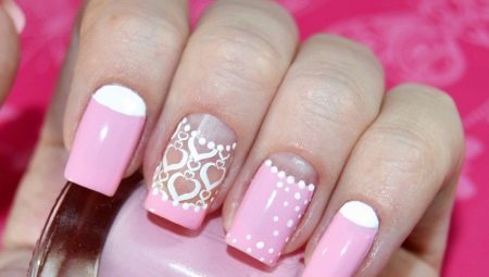Create a beautiful manicure with pink and white colors