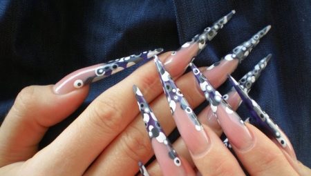 Long extended nails: features, designs and examples