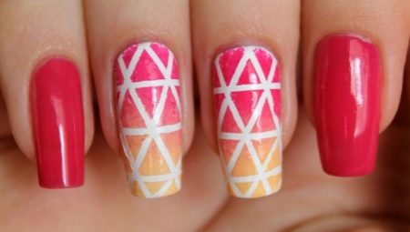 Ideas for trendy manicure design using ribbons