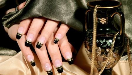Stylish manicure in Greek style