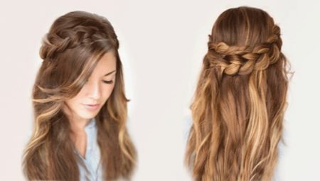 Examples of hairstyles to school in 5 minutes from long hair