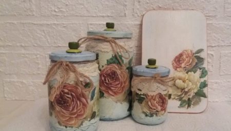 Decoupage glass jars with your own hands