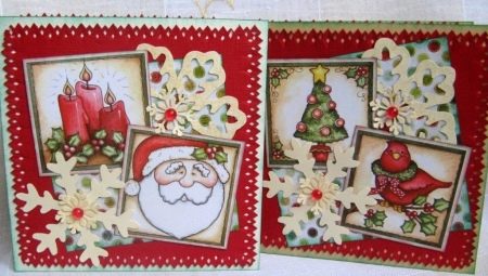 Cartes de nouvel an en utilisant la technique du scrapbooking