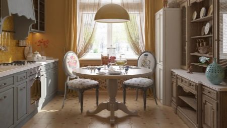 Tables rondes pour la cuisine: types, tailles et exemples à l'intérieur