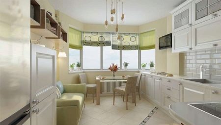 Kitchens with a bay window: types of layouts and design tips