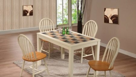 Kitchen tables with tiles: features, types and tips for choosing