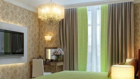 Options for the combination of curtains and wallpaper in the bedroom