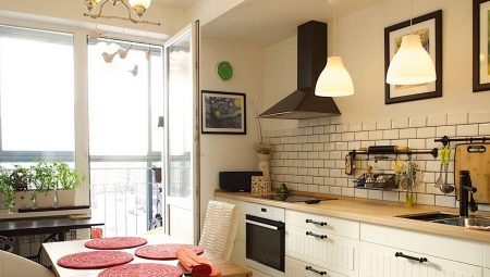Kitchen interior design without upper cabinets