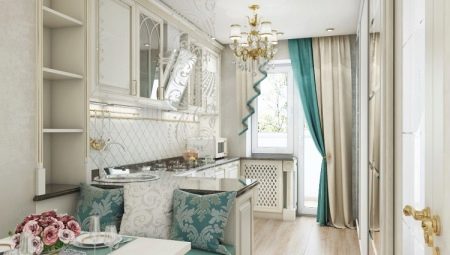 Interior design of a narrow and long kitchen