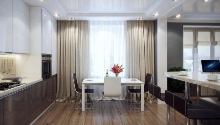 Long curtains in the kitchen: varieties and recommendations for choosing