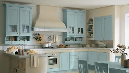 Blue kitchens: choice of headsets, color combinations and interior examples