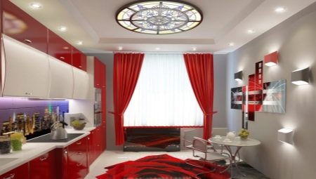 Red curtains in the kitchen: designs and tips for choosing