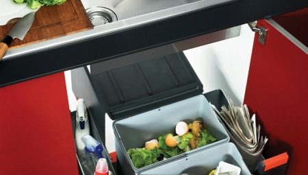 Trash bin on the cabinet door: features and mounting methods