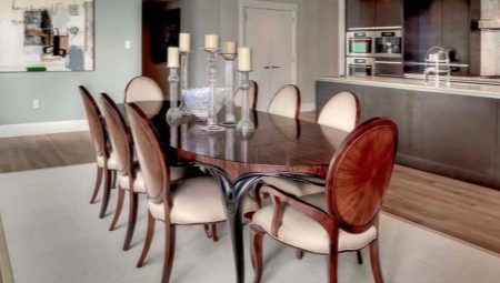 Oval kitchen tables: types, materials and selection