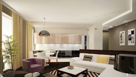 Interior design options for the kitchen-living room