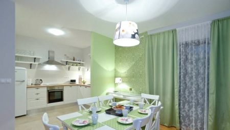 Rideaux verts dans la cuisine: variétés et conseils de choix