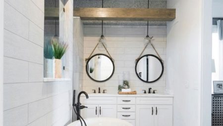 White tiles in the bathroom: types and examples of design