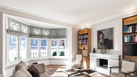 Living room with a bay window: design features, interior design ideas