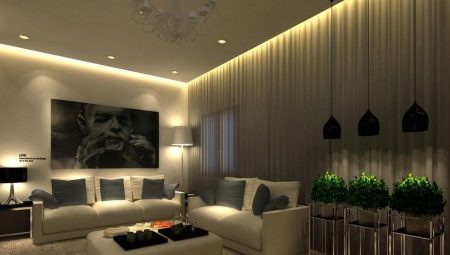 Stretch ceiling lighting in the hall: the best options and tips for choosing