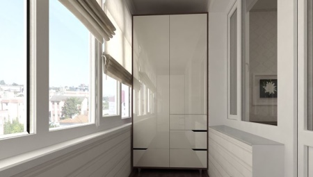 Armoires sur le balcon: variétés, sélection, installation, exemples