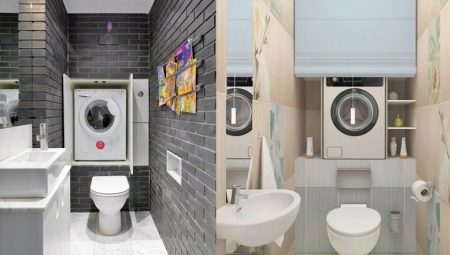 Washing machine in the toilet: placement rules and interesting solutions