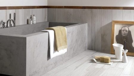 Concrete baths: pros and cons, examples in the interior