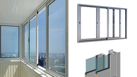 Balcony glazing with aluminum profile